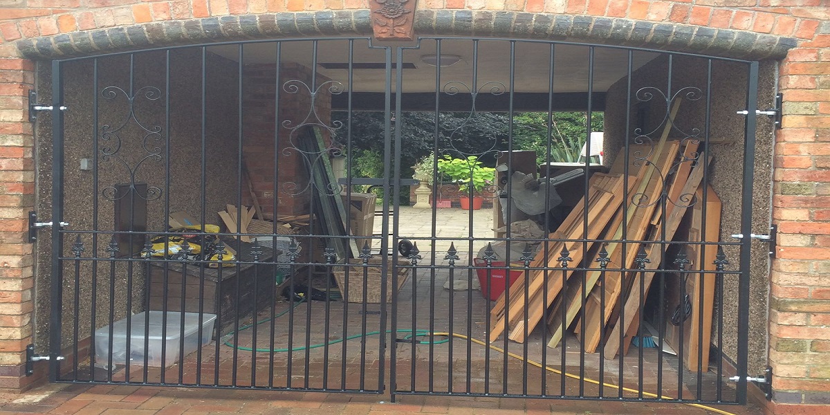 Double gates providing security to a courtyard entrance