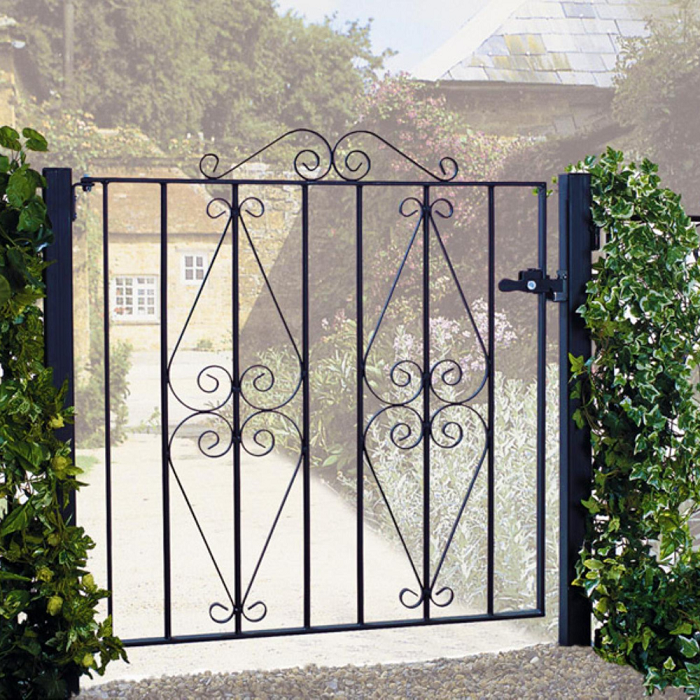 Stirling garden gate 3ft high with scrollwork