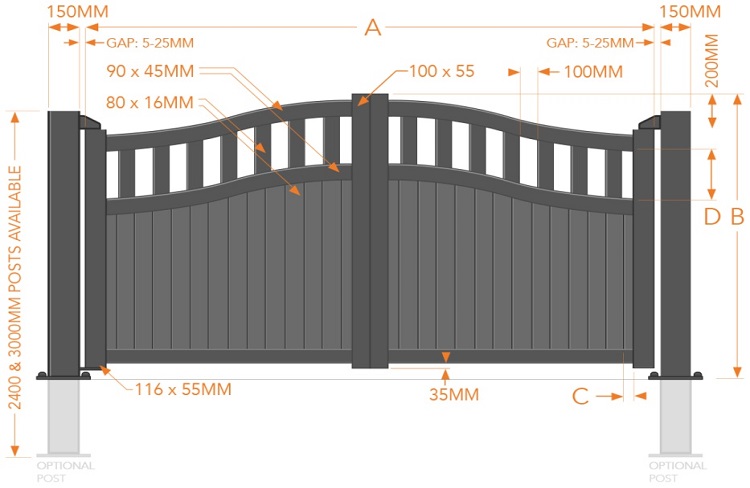 Hampshire aluminium driveway gates powder coated black