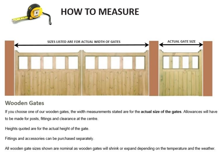 how to measure the opening for wooden gates