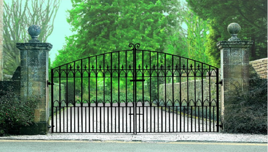 Royale Gothic wrought iron estate gates