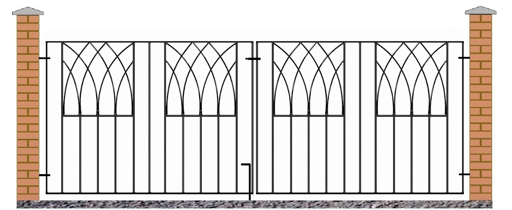 Abbey Wrought Iron Style Double Metal Driveway Gates
