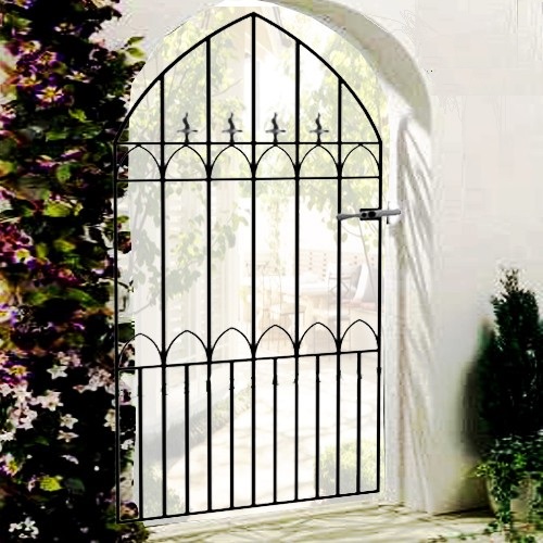 Royale Gothic Wrought Iron Style Metal Side Gate