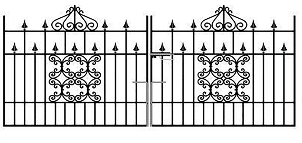 Royale Monarch Wrought Iron Style Double Metal Driveway Gates | 4ft High