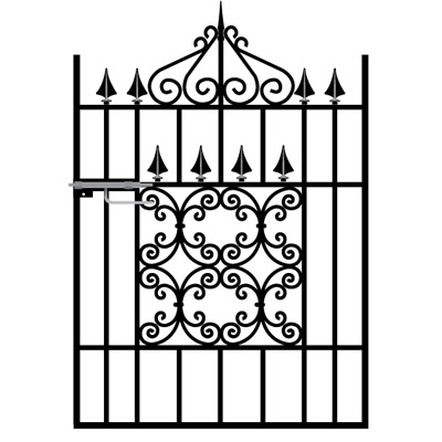 Royale Monarch Wrought Iron Style Metal Garden Gate